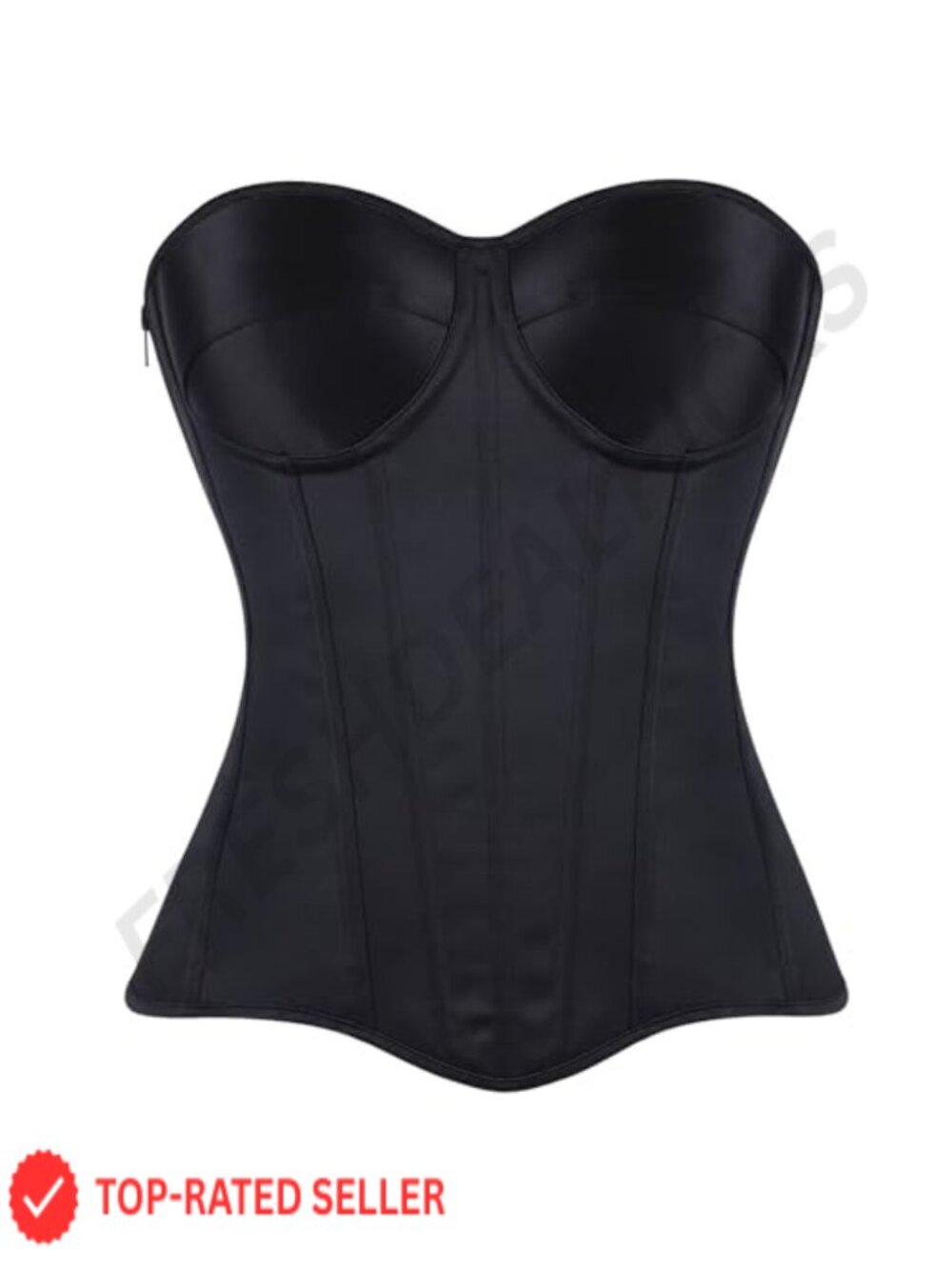 Satin Overbust Corset Top Lace Up Renaissance Bustier Victorian